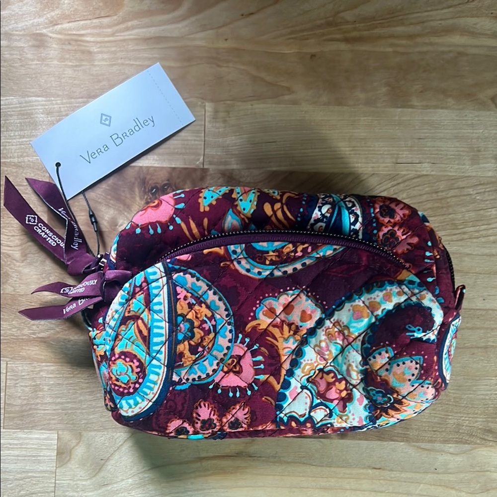 Vera Bradley Burgundy Paisley Cosmetic Bag